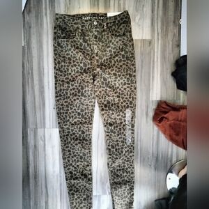 American Eagle leopard print jeans